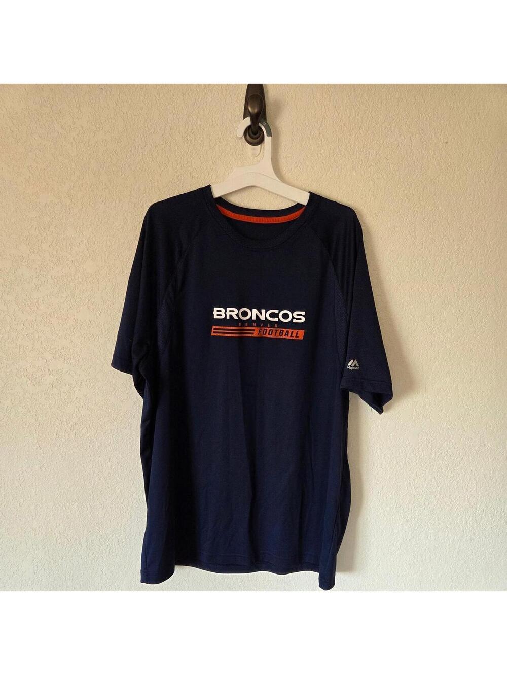 Majestic Athletic Denver Broncos Navy Blue Football T-Shirt